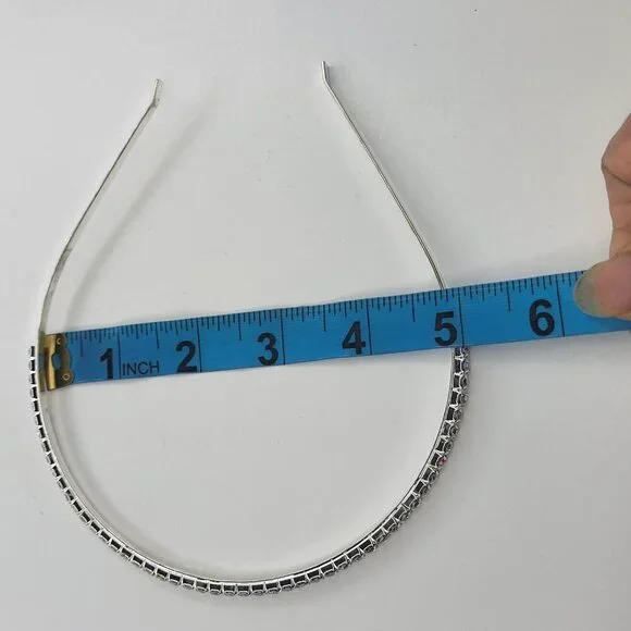 Silver Tone Rhinestone Headband - Picture 8 of 9
